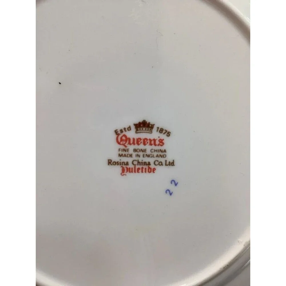 Rosina Co Fine Bone China Yuletide Pattern Plates 8.25